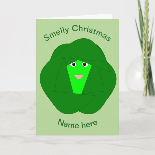 Smelly Kerstmis Brussel Sprout Funny Card Feestdagen Kaart (Voorkant)