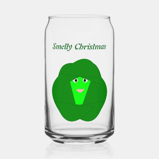 Smelly Kerstmis Brussel Sprout Funny Custom Blikvorm Glas (Voorkant)
