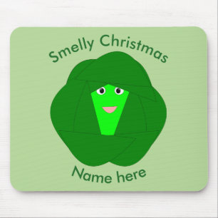 Smelly Kerstmis Brussel Sprout Mousepad Muismat