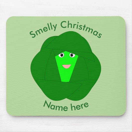 Smelly Kerstmis Brussel Sprout Mousepad Muismat (Voorkant)