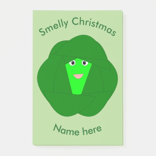 Smelly Kerstmis Brussel Sprout Post schrijft Pad Post-it® Notes (Voorkant)