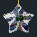 Smelt Crayon Floral Design Keramisch Ornament<br><div class="desc">Alle rechten voorbehouden © Angelandspot Fotografie door Angelandspot van een gemengde mediakunst door Angelandspot.</div>