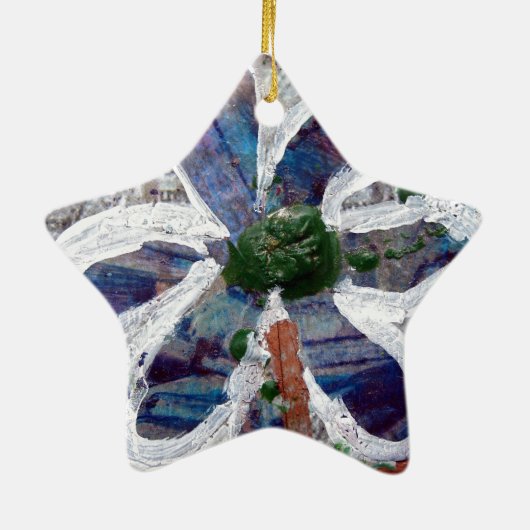 Smelt Crayon Floral Design Keramisch Ornament (Achterkant)
