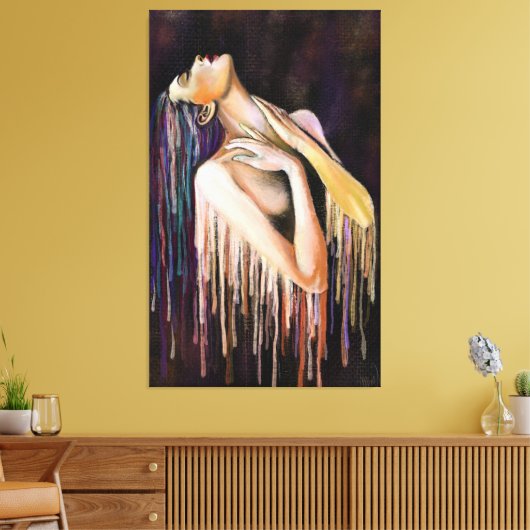 Smelt damescanvas afdrukken - Kunst schilderen (Insitu (Woonkamer))