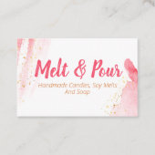 Smelt en giet roze Waterverf zeep Candle Soy Melt Visitekaartje (Voorkant)