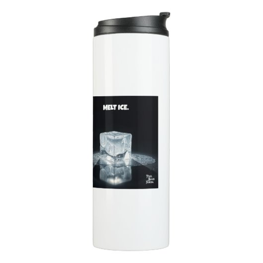 Smelt ijs. Maak een statement. Thermosbeker (Gedraaid links)