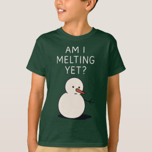 Smelt ik al weg (Sneeuwman), humoristische Kerst T-shirt