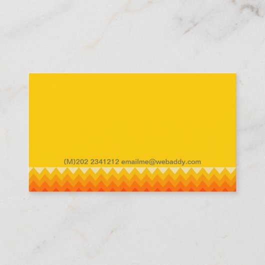 Smelt in het Midden-Geometrische Zig Zag Pattern Visitekaartje (Achterkant)