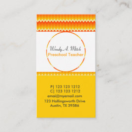 Smelt in het Midden-Geometrische Zig Zag Pattern Visitekaartje