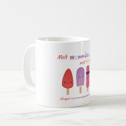 Smelt je zorgen | Tweetalige popsicle-positiviteit Koffiemok (Voorkant links)