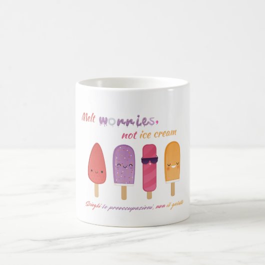 Smelt je zorgen | Tweetalige popsicle-positiviteit Koffiemok (Center)