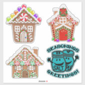 Smelt look Gingerbrood-huizen | Applique stijl sme Sticker (Vel)
