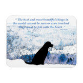 Smelt met hart - zwart lab magneet (Horizontaal)