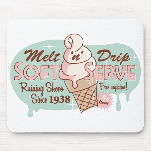 Smelt 'n-Drip Soft Serve Ice Cream Mousepad Muismat (Voorkant)