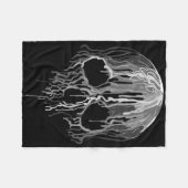 Smelt Skull Black White Art Graphic Halloween Fleece Deken (Voorkant (Horizontaal))