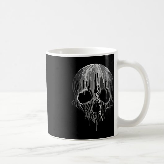 Smelt Skull Black White Art Graphic Halloween Koffiemok (Rechts)