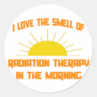 Smelt van stralingstherapie in de ochtend ronde sticker