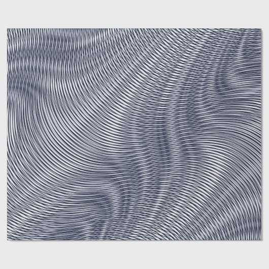 Smelt zilvereffect Moiré Stripes Trippy Abstract Cadeaupapier (Vlak)