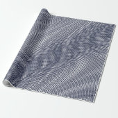 Smelt zilvereffect Moiré Stripes Trippy Abstract Cadeaupapier (Uitgerold)