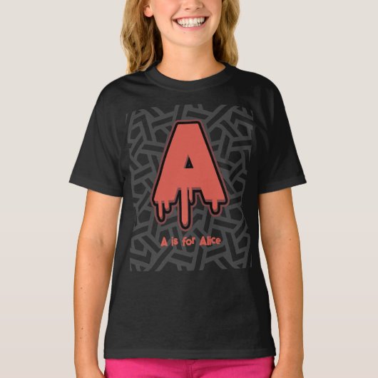 Smeltbrief A – Aangepaste naam Verjaardagscadeau T-shirt (Voorkant)