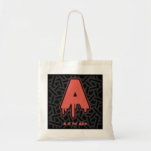Smeltbrief A – Aangepaste naam Verjaardagscadeau Tote Bag (Voorkant)