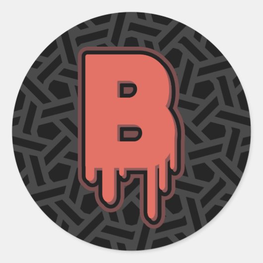 Smeltbrief B – Aangepaste naam Verjaardagscadeau Ronde Sticker (Voorkant)