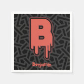 Smeltbrief B – Aangepaste naam Verjaardagscadeau Servet (Voorkant)