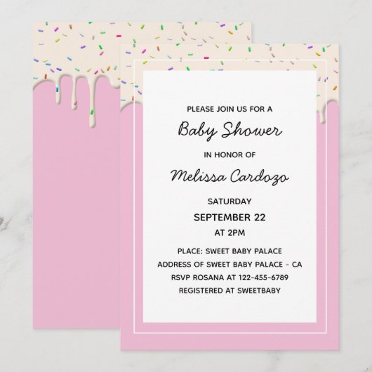 Smeltchocolade Baby shower Kaart (Voorkant / Achterkant)