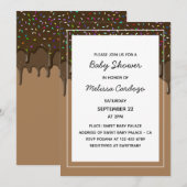 Smeltchocolade Sweet Baby shower Invitation Kaart (Voorkant / Achterkant)
