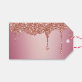 Smelten Girly Pink Sparkles Cadeaulabel (Voorkant (Horizontaal))