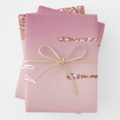 Smelten Girly Pink Sparkles gepersonaliseerd met n Inpakpapier Vel (In situ)