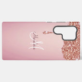 Smelten Girly Pink Sparkles gepersonaliseerd met n Samsung Galaxy Hoesje (Achterkant horizontaal)