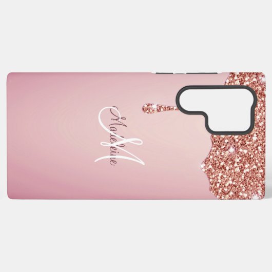 Smelten Girly Pink Sparkles gepersonaliseerd met n Samsung Galaxy Hoesje (Achterkant horizontaal)