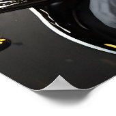 Smelten Metallic Gold & Black Guitar Poster Print (Hoek)