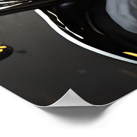 Smelten Metallic Gold & Black Guitar Poster Print (Hoek)