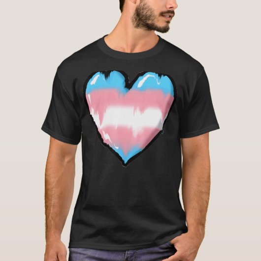 Smelten Transgender Hart Trans Pride T-shirt (Voorkant)