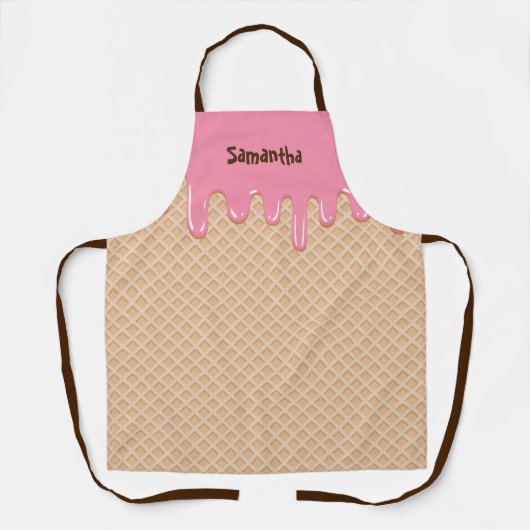 Smelten van aardbeienijskap schort (Voorkant)