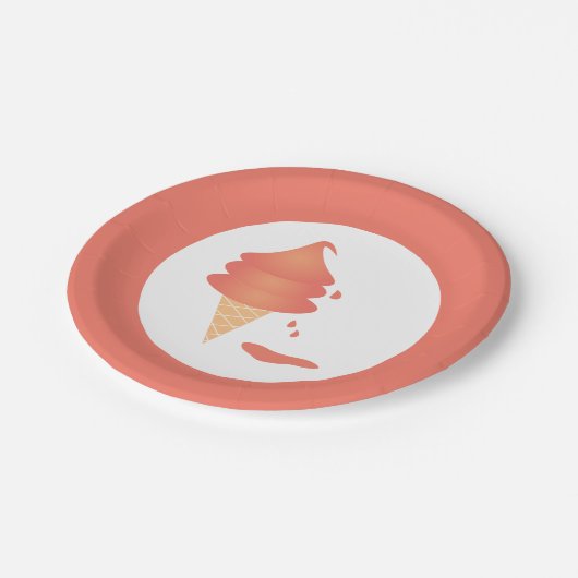 Smelten van een zacht ijskap met zacht serve papieren bordje (Gekanteld)