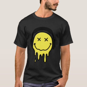 Smelten van gele glimlach Funny Smiling Melted Dri T-shirt