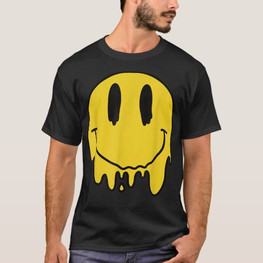 Smelten van gele glimlach Funny Smiling Melted Dri T-shirt (Voorkant)