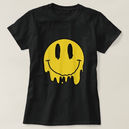 Smelten van gele glimlach Funny Smiling Melted Dri T-shirt (Design voorkant)