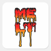 smelten vierkante sticker (Voorkant)