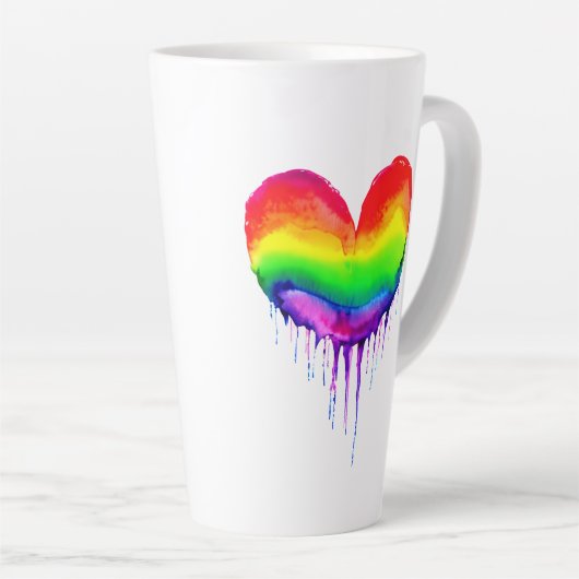 Smeltend hart | Liefde is Liefde LGBTQIA+ Latte Mok (Rechterhoek)
