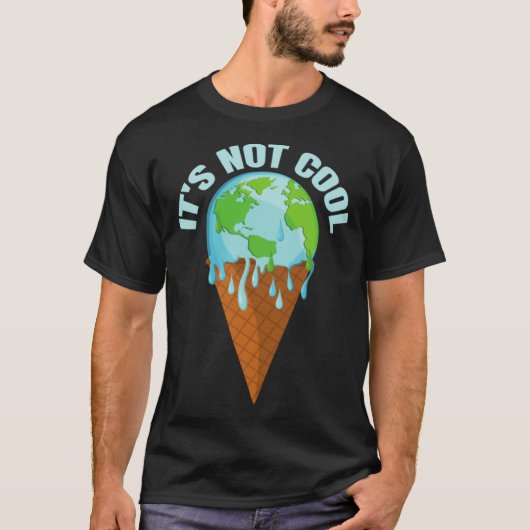 Smeltend Ice Cream Planet Earth Day T-shirt (Voorkant)