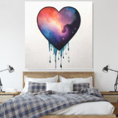 Smeltend kleurrijk hart canvas afdruk (Insitu (Slaapkamer))