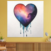 Smeltend kleurrijk hart canvas afdruk (Insitu (Woonkamer))