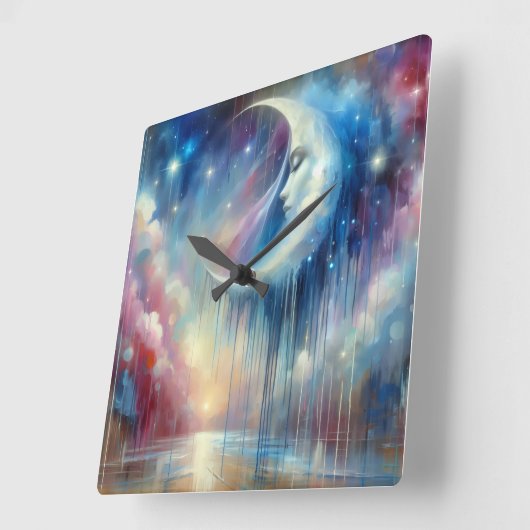 Smeltend maanlicht - Pastel Sky Wall Clock Vierkante Klok (Hoek)