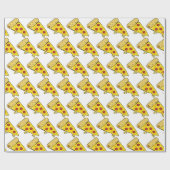 Smeltend Pepperoni Pizza Slices Patroon Cadeaupapier (Vlak)