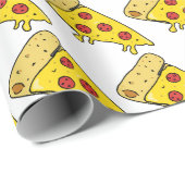 Smeltend Pepperoni Pizza Slices Patroon Cadeaupapier (Rol Hoek)