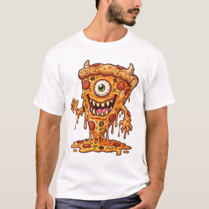 Smeltend Pizza Wezen Grappige Voedsel Mascotte Ill T-shirt